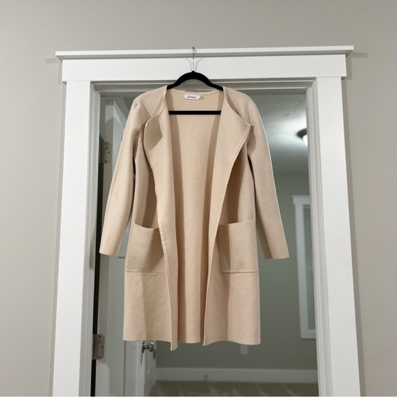 Elegant Beige Longline Cardigan by Anabess - Perfect Layering Piece - Picture 3 of 9